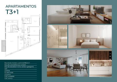 Apartamento T3+1 com Terraço 47m2 no Empreendimento Avenida Premium - Vila Nova de Gaia