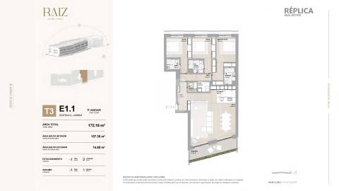 Apartamento T3 com Varanda no RAIZ na Avenida da Boavista