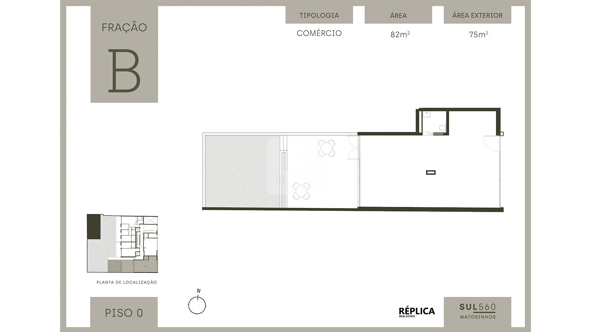 Loja no empreendimento Sul 560 em Matosinhos Sul