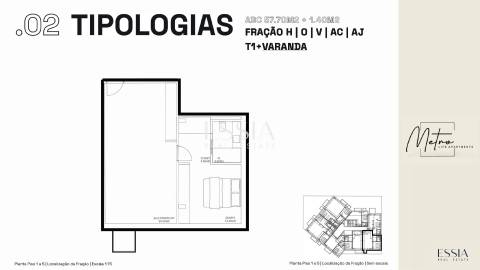 Apartamento T1 com Varanda no Metro Life Apartments