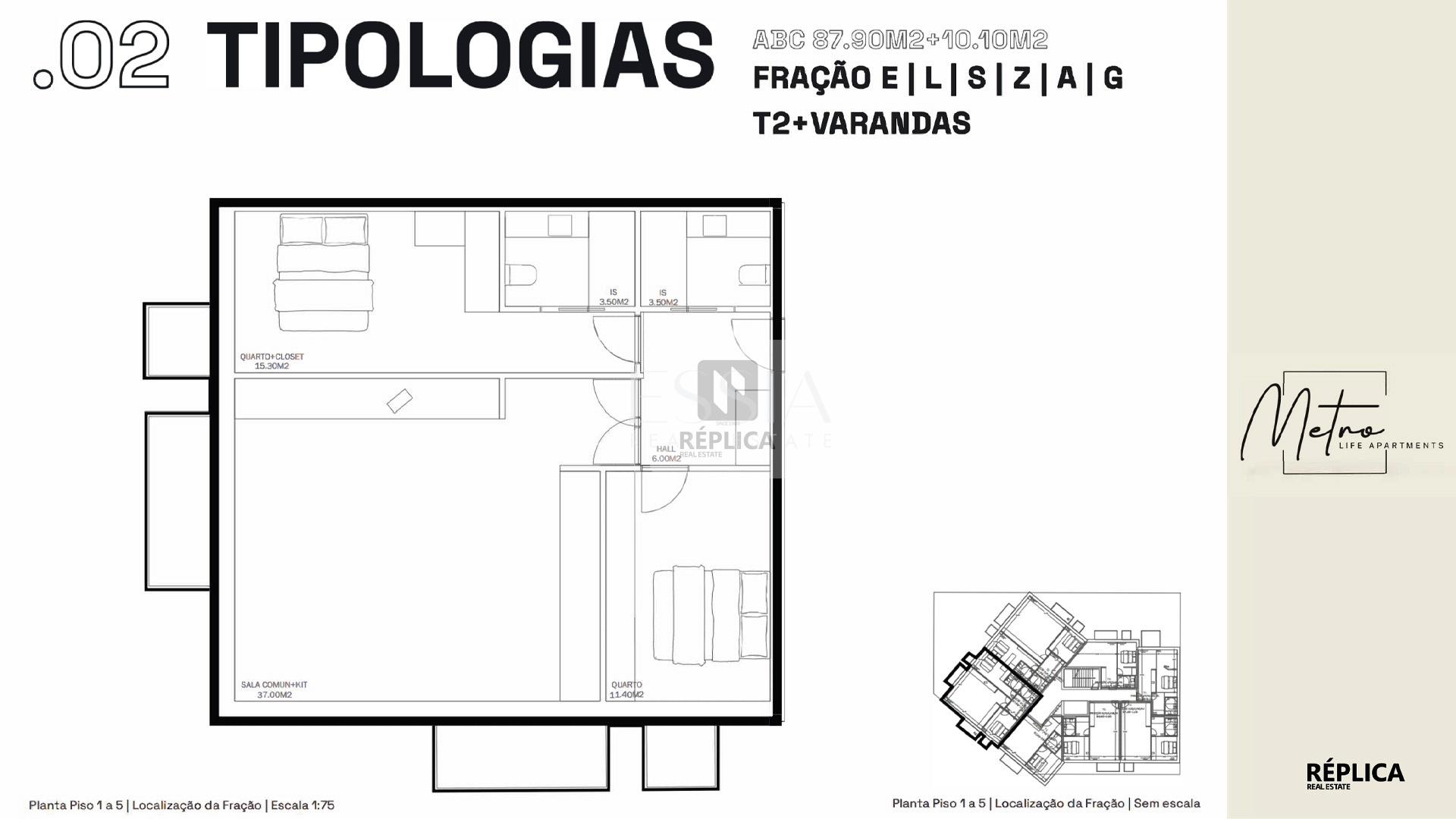Apartamento T2 com Varandas no Metro Life Apartments