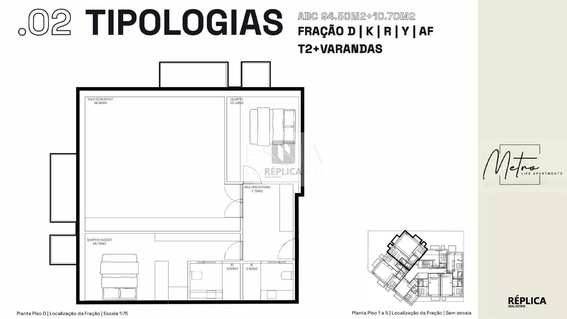 Apartamento T2 com Varandas no Metro Life Apartments