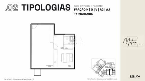 Apartamento T1 com Varanda no Metro Life Apartments