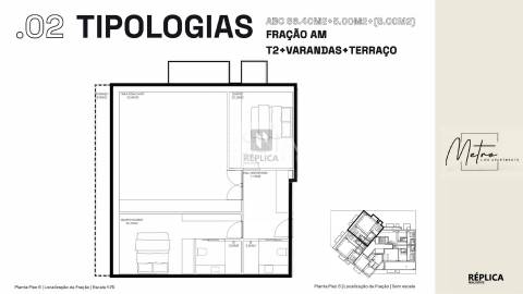 Apartamento T2 com Varandas e Terraço no Metro Life Apartments