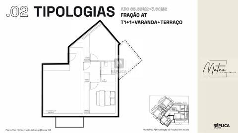 Apartamento T2 com Varanda e Terraço no Metro Life Apartments