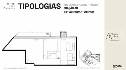 Apartamento T2 com Terraço e Varanda no Metro Life Apartments