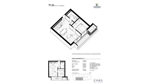 Apartamento T1 com Varanda em Miramar