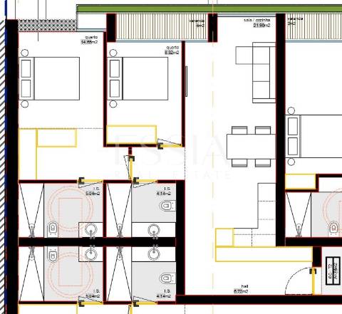 Apartamento T2 com Varanda, Garagem, piscina e coworking space em Matosinhos Sul