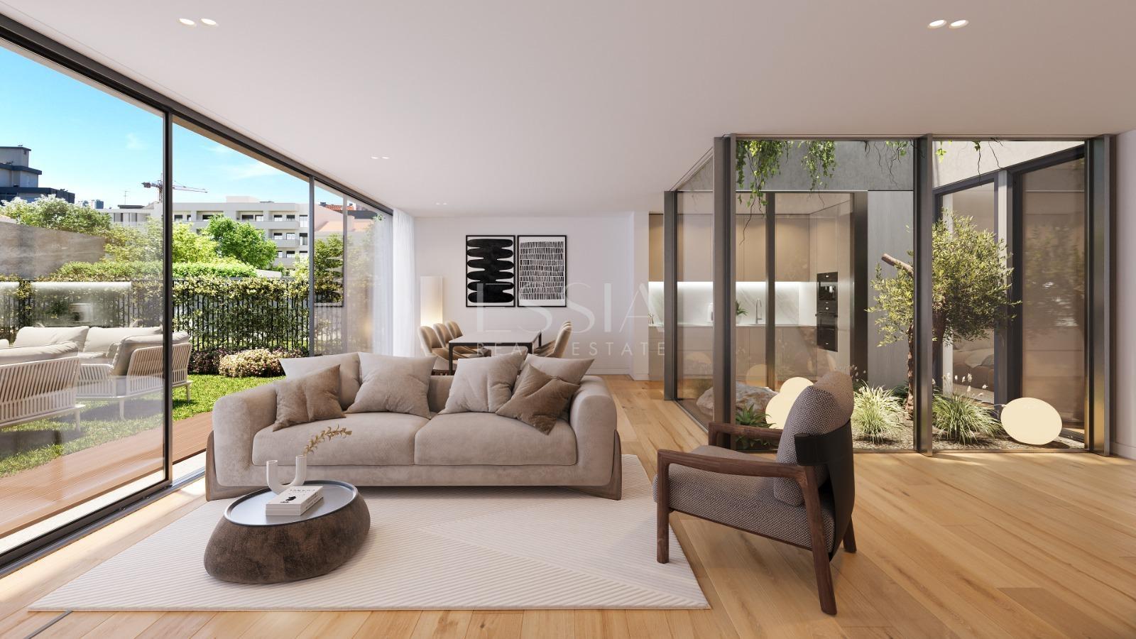 Apartamento T2 com Varanda, Garagem, piscina e coworking space em Matosinhos Sul