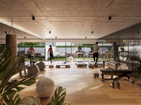 Apartamento T2 com Varanda, Garagem, piscina e coworking space em Matosinhos Sul