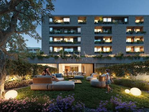 Apartamento T2 com Varanda, Garagem, piscina e coworking space em Matosinhos Sul