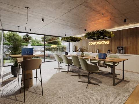 Apartamento T2 com Varanda, Garagem, piscina e coworking space em Matosinhos Sul