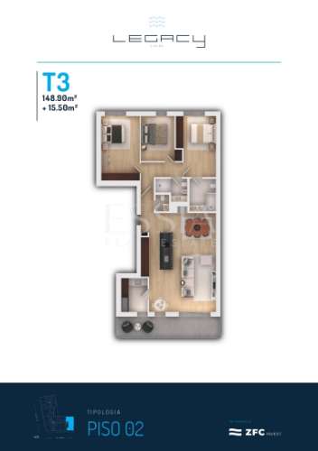 Apartamento T3 frente Mar em Vila do Conde