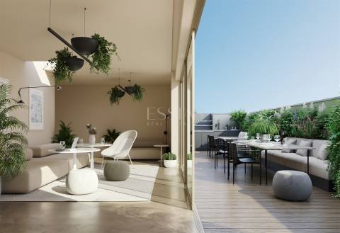 Apartamento T1 com Terraço no Sul 482 em Matosinhos Sul