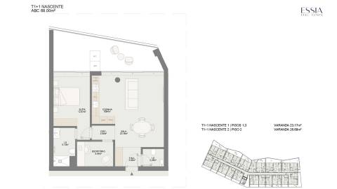 Apartamento T1 com Varanda no Lurion Residences Gaia
