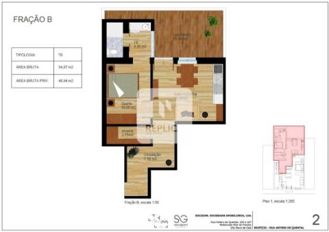 Apartamento T0 com terraço à Avenida da República - V. N. de Gaia