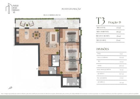 Apartamento T3 com varanda próximo Av. da Boavista no Porto
