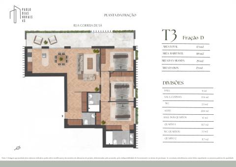 Apartamento T3 com varanda próximo Av. da Boavista no Porto
