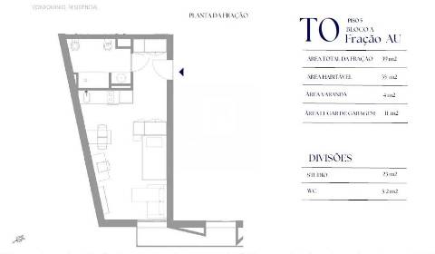 Apartamento T0 com varanda próximo ao Pólo Universitário em Paranhos