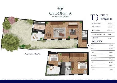 Apartamento T3 Duplex com Jardim Privado em Cedofeita