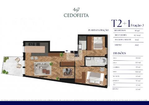 Apartamento T2+1 com varanda de 11 m2 a Cedofeita, Porto