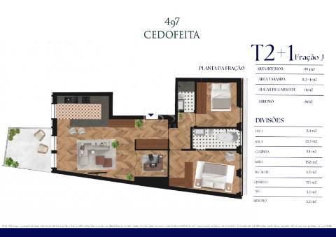 Apartamento T2 + 1 com Varanda em Cedofeita