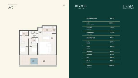Apartamento T2 com Vista Rio no Rivage Douro