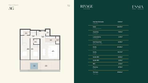 Apartamento T2 com Vista Rio no Rivage Douro