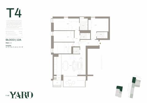 Apartamento  T4   c/ varanda  de 15 m2 - The YARD (Jardins d´Arrábida)