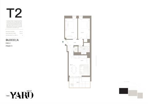 Apartamento  T2 , varanda c/ 12 m2  - The YARD II (Jardins d´Arrábida)