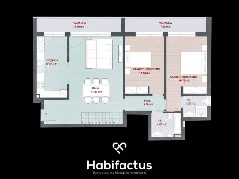 Apartamento T2 Duplex em Viseu