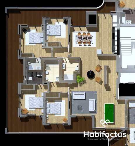 Apartamento T4 com terraço no último piso para venda em Viseu.