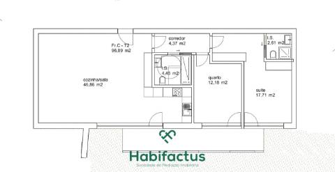 Apartamento T2 no centro de Tondela com vista para a Serra