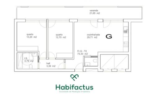 Apartamento T2 no centro de Tondela
