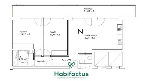Apartamento T2 no centro de Tondela