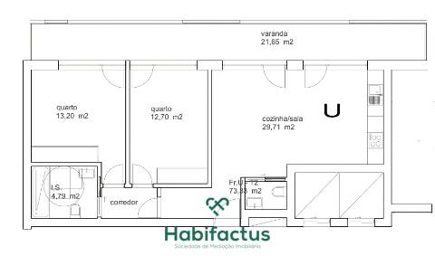 Apartamento T2 no centro de Tondela