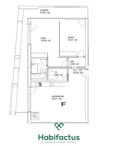 Apartamento T2+1 no centro de Tondela