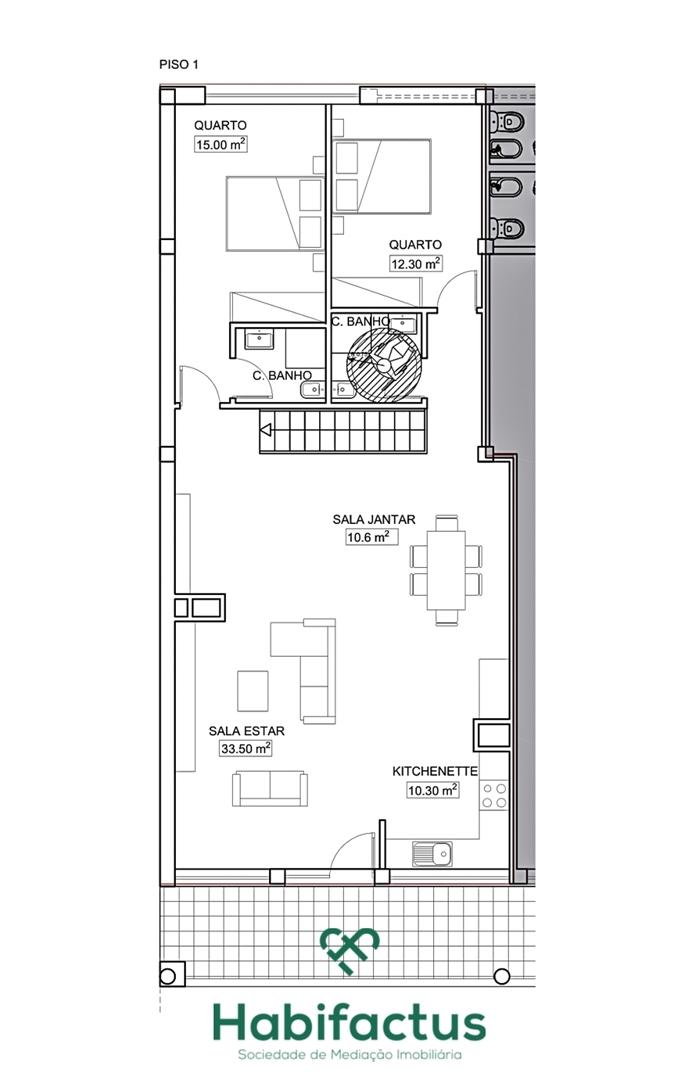 Apartamento T2 +1 a dois minutos do centro de Viseu