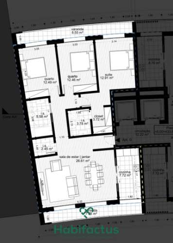Apartamento T3 em construção - Viseu
