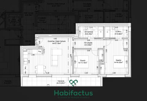 Apartamento T2 duplex em construção para venda em Viseu
