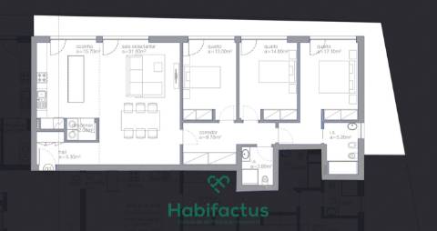Apartamento T3 em construção no centro de Viseu