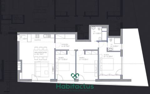 Apartamento T3 em construção no centro de Viseu