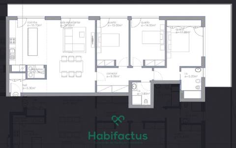 Apartamento T3 em construção no centro de Viseu