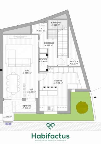 Moradia em banda T3 em construção junto ao Instituto Politécnico de Viseu