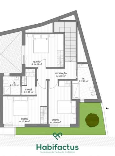 Moradia em banda T3 em construção junto ao Instituto Politécnico de Viseu