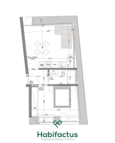 Apartamento T1 novo em Viseu