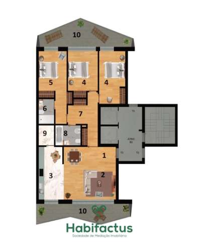 Apartamento T3 novo no centro de Viseu