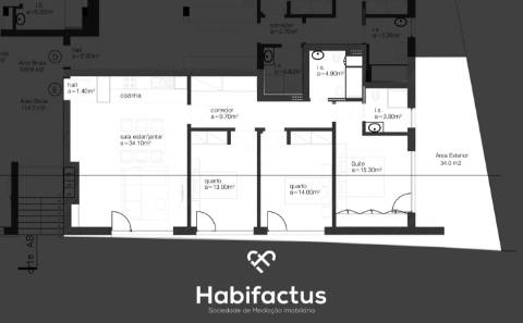 Apartamento T3 em construção no centro de Viseu