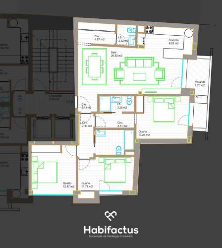 Apartamento T3 Novo em Viseu