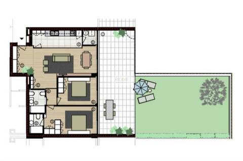 Apartamento T2 de luxo com terraço e jardim de 108m2